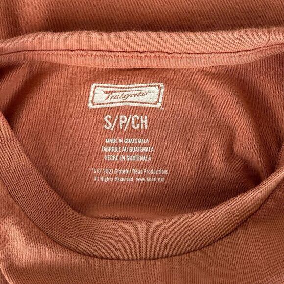 Grateful Dead Ombre Graphic Tee Size S By American Eagle 100% Cotton Orange/Red - Picture 4 of 6